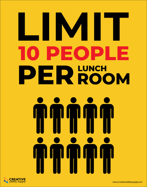 Limit 10 People Per Lunch Room - Poster