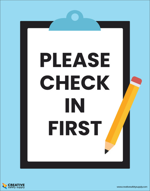 Please Check In First (Checkboard) - Poster