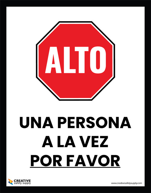 Stop: One Person At A Time (Spanish) - Poster