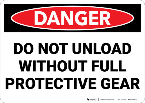 Danger: PPE Do Not Unload Without Protective Gear - Wall Sign