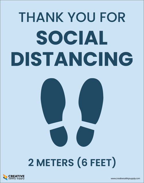 Thank You For Social Distancing Feet Icon (2 Meters/6 Feet) - Poster
