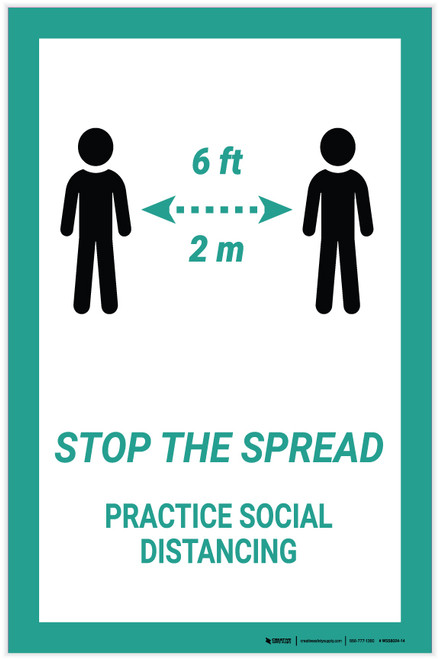Stop The Spread Practice Social Distancings - Label