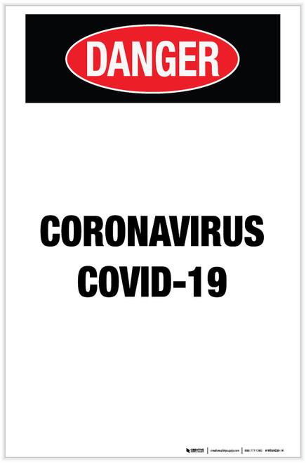Danger: Coronavirus Covid-19 - Label