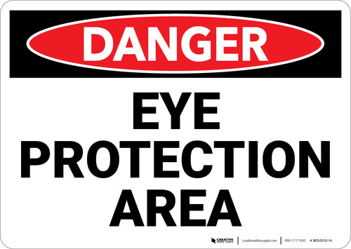 Danger: PPE Eye Protection Area - Wall Sign