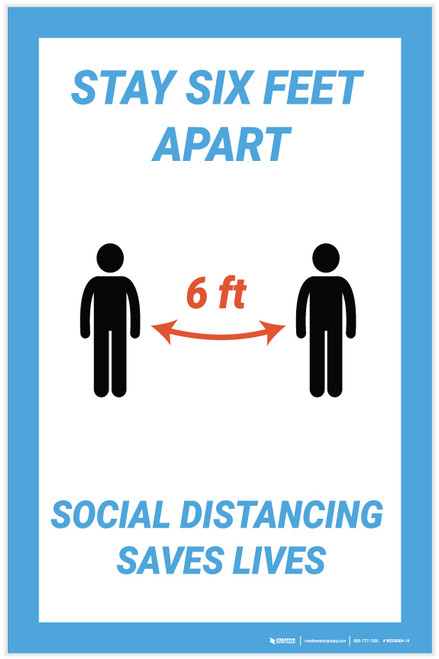 Stay 6Ft Aparts Social Distance Saves Lives - Label