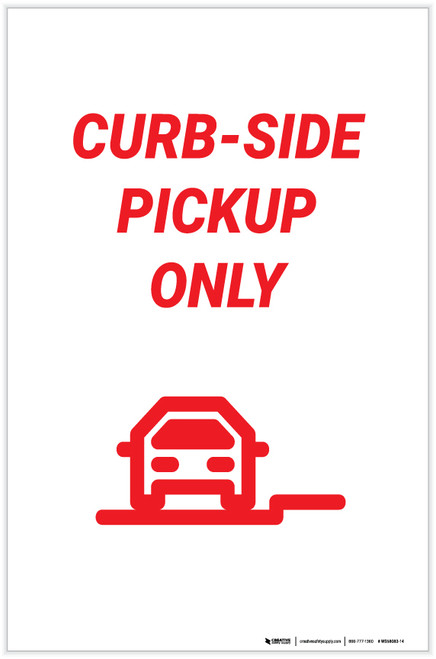 Curbside Pickup Only With Symbol - Label