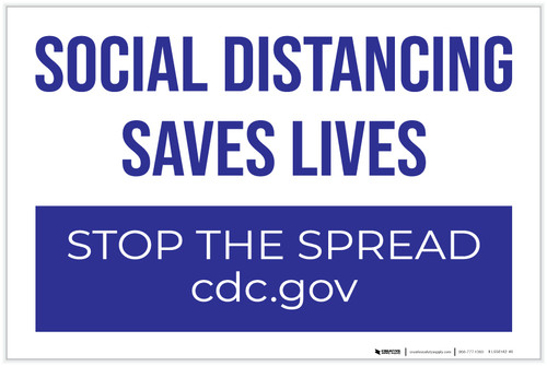 Social Distancing Saves Lives Landscape - Label