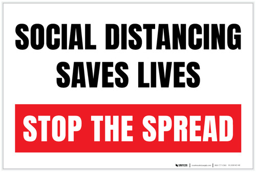 Social Distancing Saves Lives Stop The Spread Landscape - Label