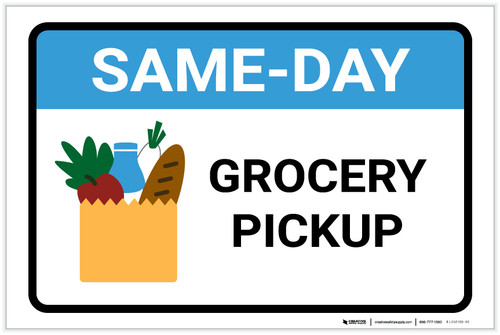 Same Day Grocery Pickup with Icon Landscape - Label