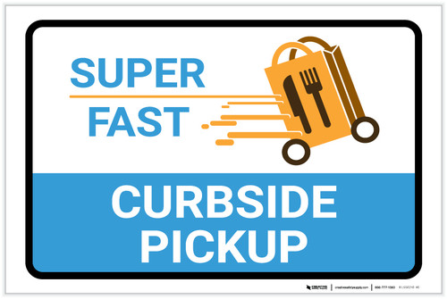 Super Fast Curbside Pickup with Icon Landscape - Label