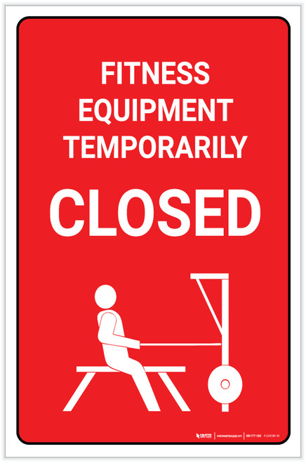Fitness Equipment Temporarily Closed - Label