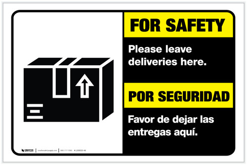 For Safety Leave Deliveries Here Landscape - Label