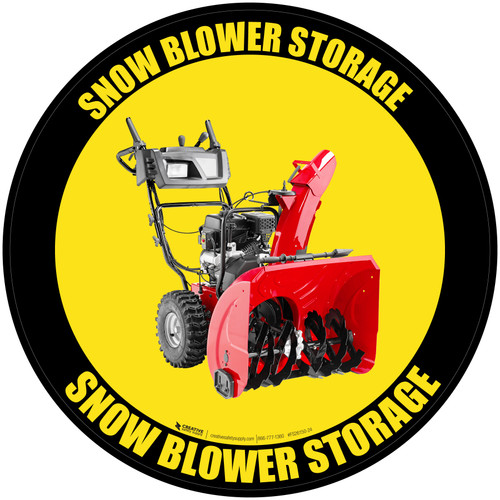 Snow Blower Storage - Floor Sign