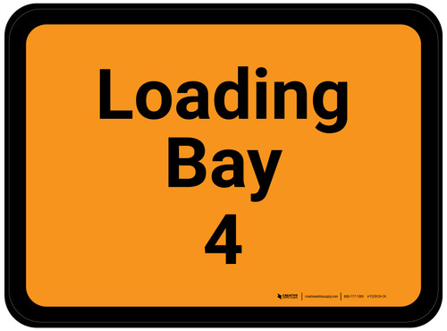 Loading Bay 4 - Orange Rectangle - Floor Sign