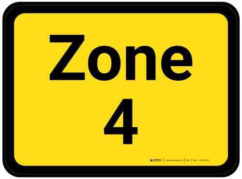 Zone 4 - Yellow Rectangle - Floor Sign