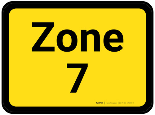 Zone 7 - Yellow Rectangle - Floor Sign