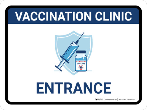Vaccination Clinic: Entrance Blue Landscape - Wall Sign