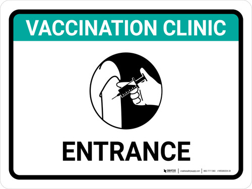 Vaccination Clinic: Entrance Green Landscape - Wall Sign