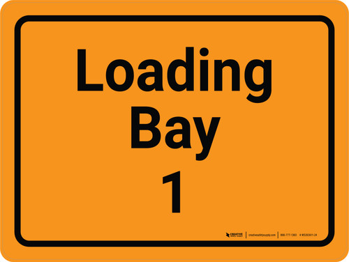 Loading Bay 1 Orange Landscape - Wall Sign