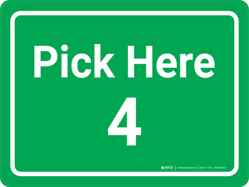 Pick Here 4 Green Landscape - Wall Sign