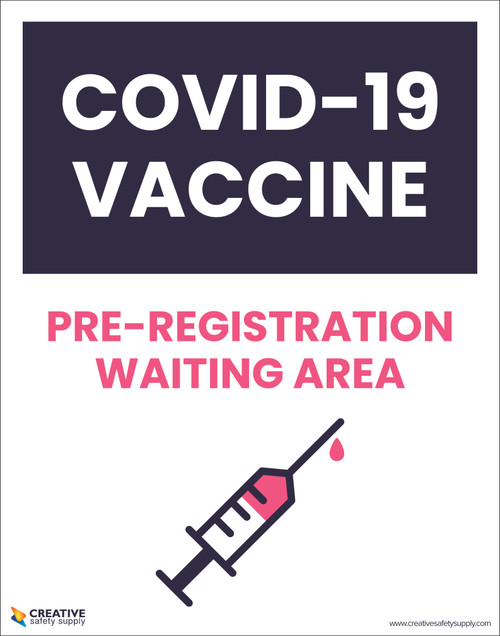Covid-19 Vaccine Pre-Registration Waiting Area Red - Poster