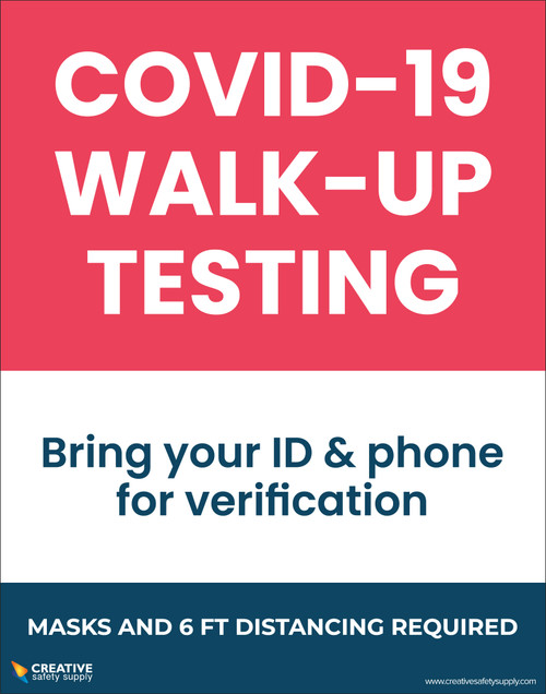 Covid-19 Walk-Up Testing - Physician Order Required with Icon - Poster