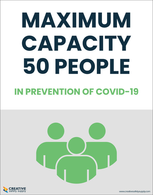 Maximum Capacity 50 People In Prevention of Covid-19 - Poster