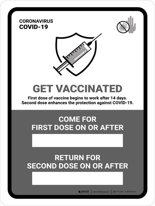 First Dose Of Vaccine Begins To Work Gray Portrait - Wall Sign