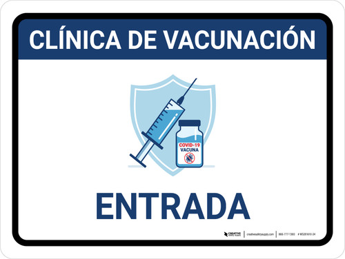 Vaccination Clinic Entrance Blue Spanish Landscape - Wall Sign