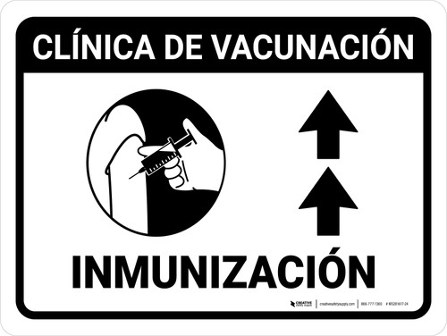 Vaccination Clinic: Immunization Up Arrow Spanish Landscape - Wall Sign