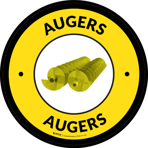 Augers Yellow Circular - Floor Sign