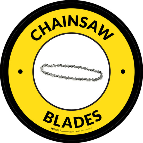 Chainsaw Blades Yellow Circular - Floor Sign