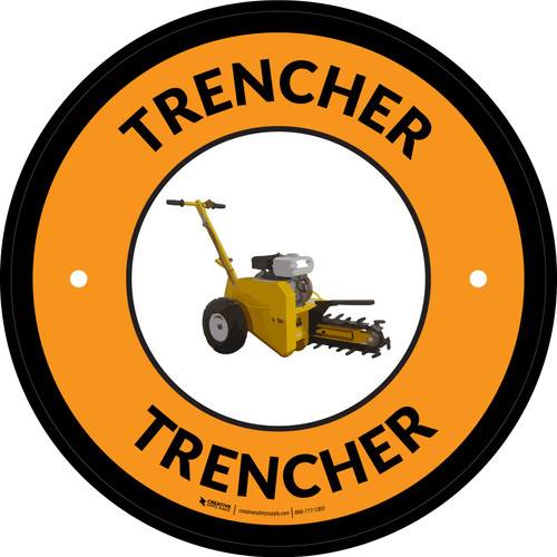 Trencher Orange Circular - Floor Sign