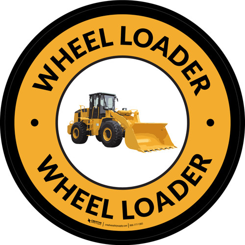 Wheel Loader Yellow Circular - Floor Sign