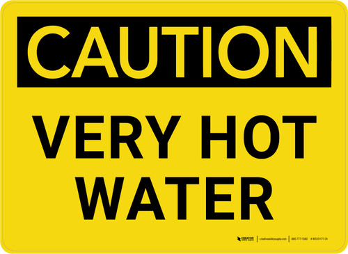 Caution: Very Hot Water Landscape - Wall Sign