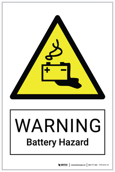 Warning: Battery Hazard - Label