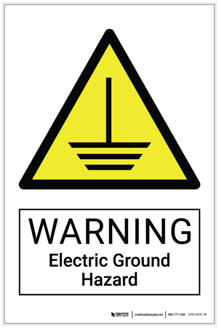 Warning: Electric Ground Hazard - Label