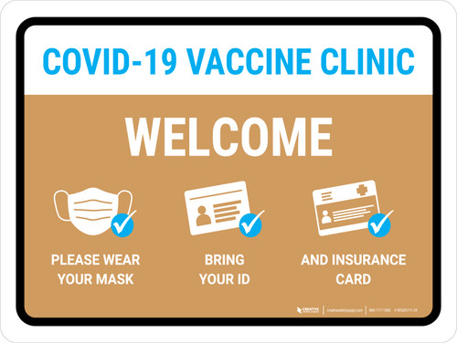 Covid-19 Vaccine Clinic: Welcome Landscape - Wall Sign