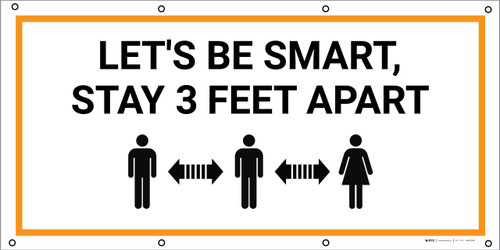 Lets be Smart - Stay 3 Feet Apart with Icon - Banner