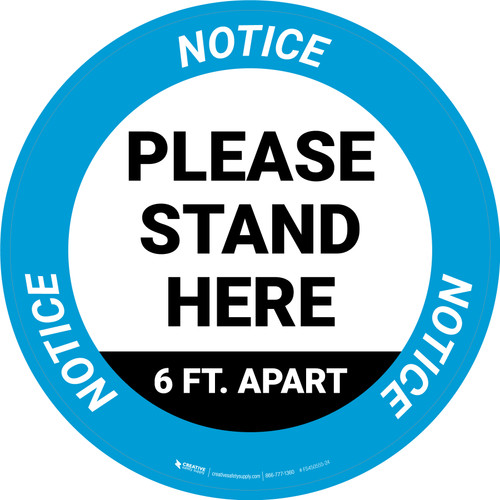Notice: Please Stand 3 Feet Apart From Others Shoe Prints - Circular - Floor Sign