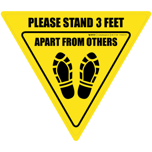 Please Stand 3 Feet Apart From Others Shoe Prints Yield