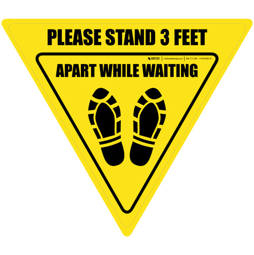 Please Stand 3 Feet Apart While Waiting Shoe Prints Yield