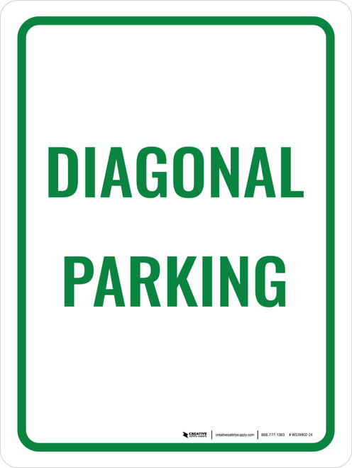 Diagonal Parking Portrait - Wall Sign