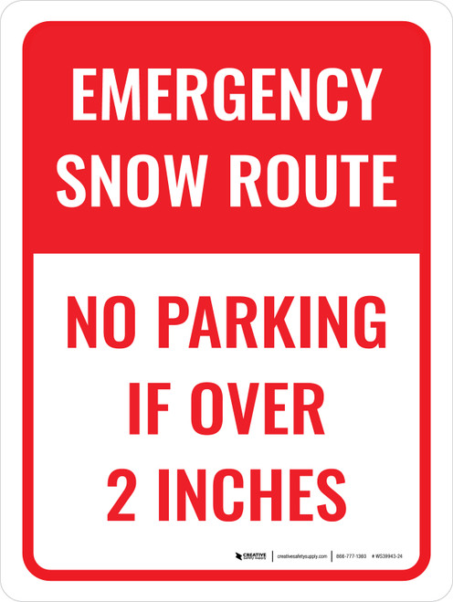 No Parking If Over 2 Inches Portrait - Wall Sign