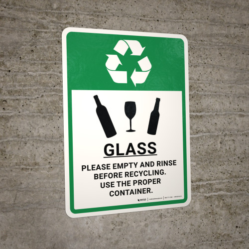 glass recycling sign