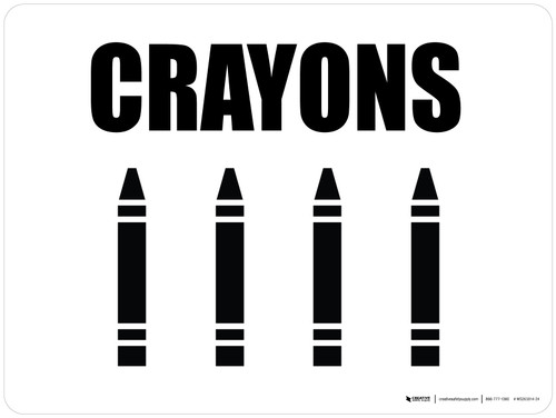 Crayons with Icon Landscape - Wall Sign