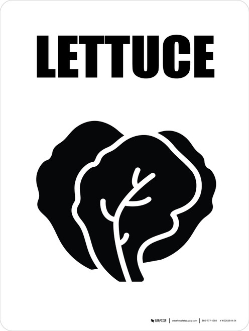 Lettuce with Icon Portrait - Wall Sign