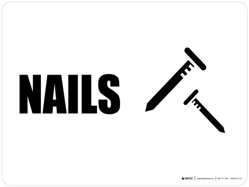 Nails with Icon Landscape - Wall Sign