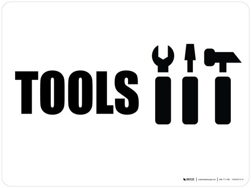 Tools with Icon Landscape - Wall Sign
