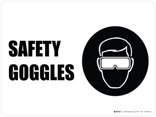 Safety Goggles with Icon Landscape - Wall Sign